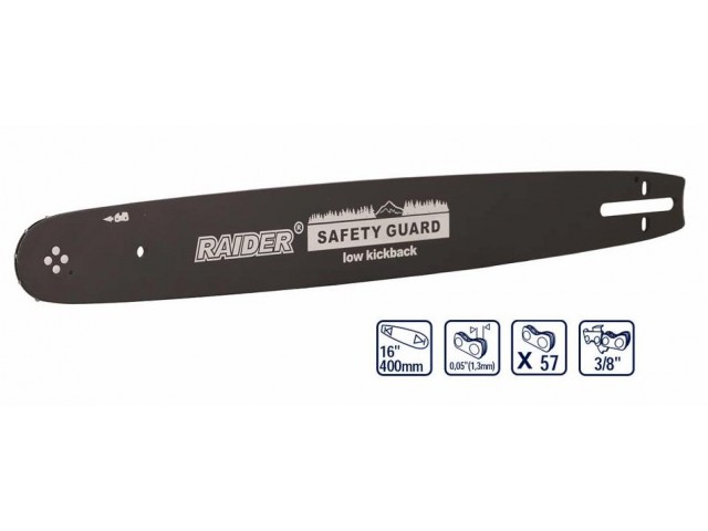 RAIDER 141305 - ШИНА ЗА ВЕРИЖЕН ТРИОН 16" 400mm 3/8" 1.3mm 57 FAST LOCK за Raider RD-ECS15