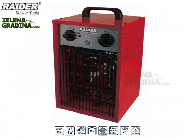 RAIDER 123303 - Електрически калорифер RAIDER RD-EFH3.3, Мощност: 3.3kW